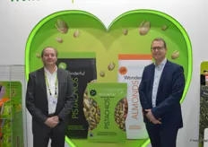 Pistachios are a key program for the Wonderful Company. Pictured are Tom Hazelof and Dieter Vangodtsenhoven.